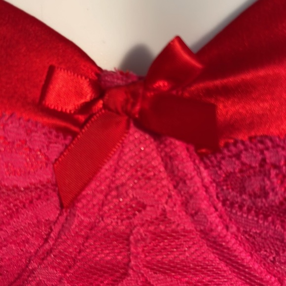 36C Vs Victoria’s Secret Very Sexy Red & Pink Lace lingerie slip baby doll - Picture 5 of 15